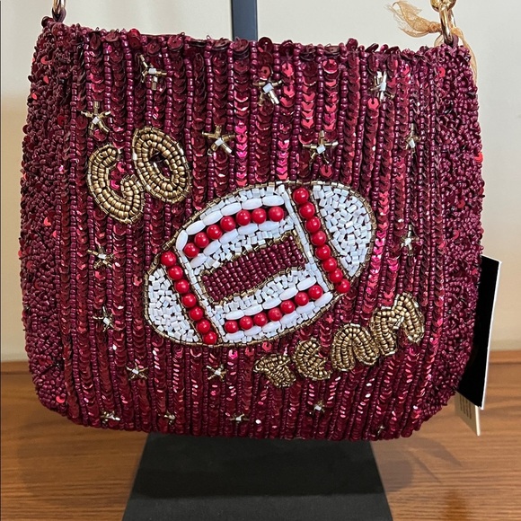 From India To You | Crimson Beaded “Go Team” Shoulder Bag - Picture 3 of 14